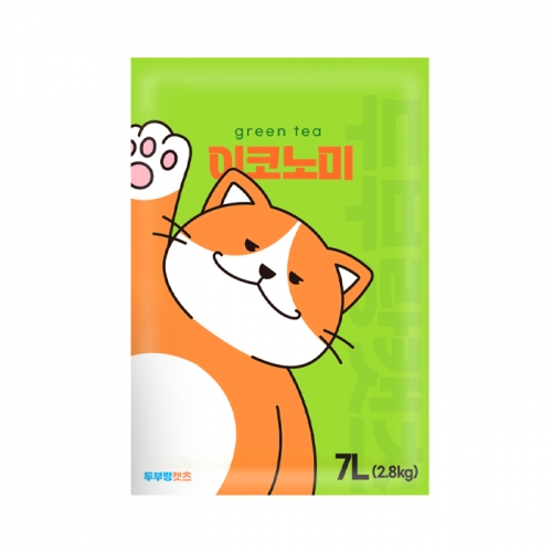 두부랑캣츠 고양이모래 이코노미 7L (녹차) - 3개