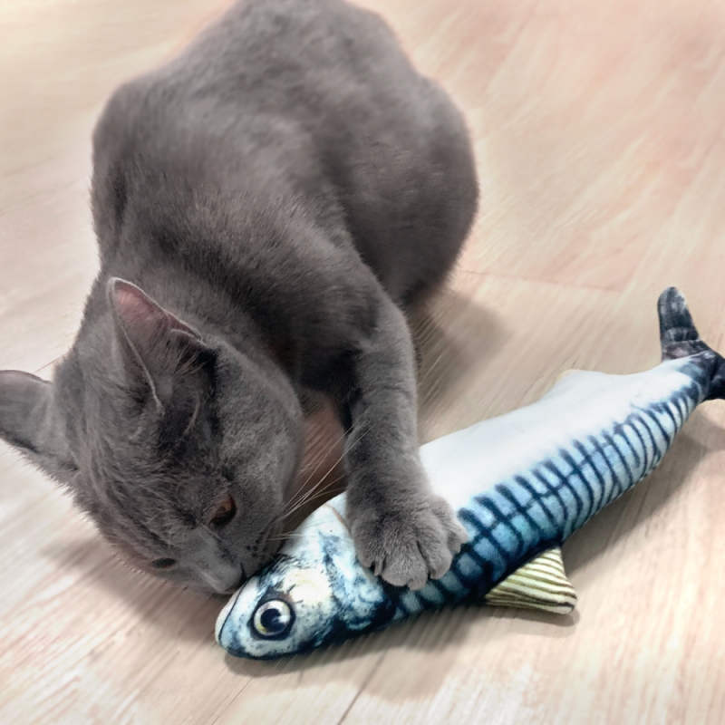 [공급업체직배송] 펫케어 춤추는 생선 고양이 장난감 (고등어)
