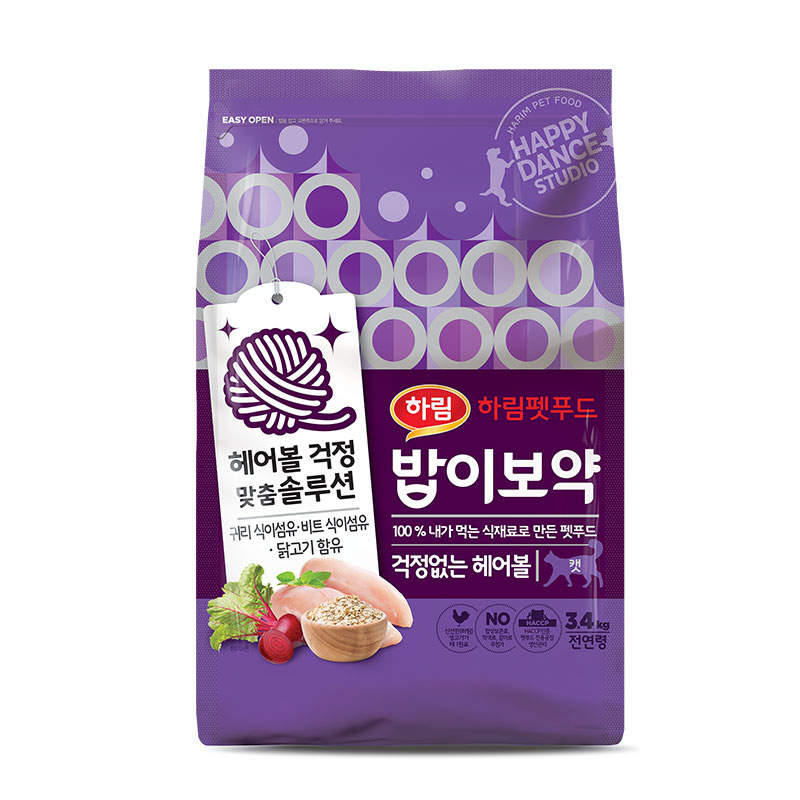 [10% 할인쿠폰] 하림 밥이보약 캣 3.4kg (걱정없는 헤어볼)