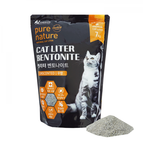 퓨어네이쳐 캣리터 벤토나이트 고양이모래 7kg (무향)